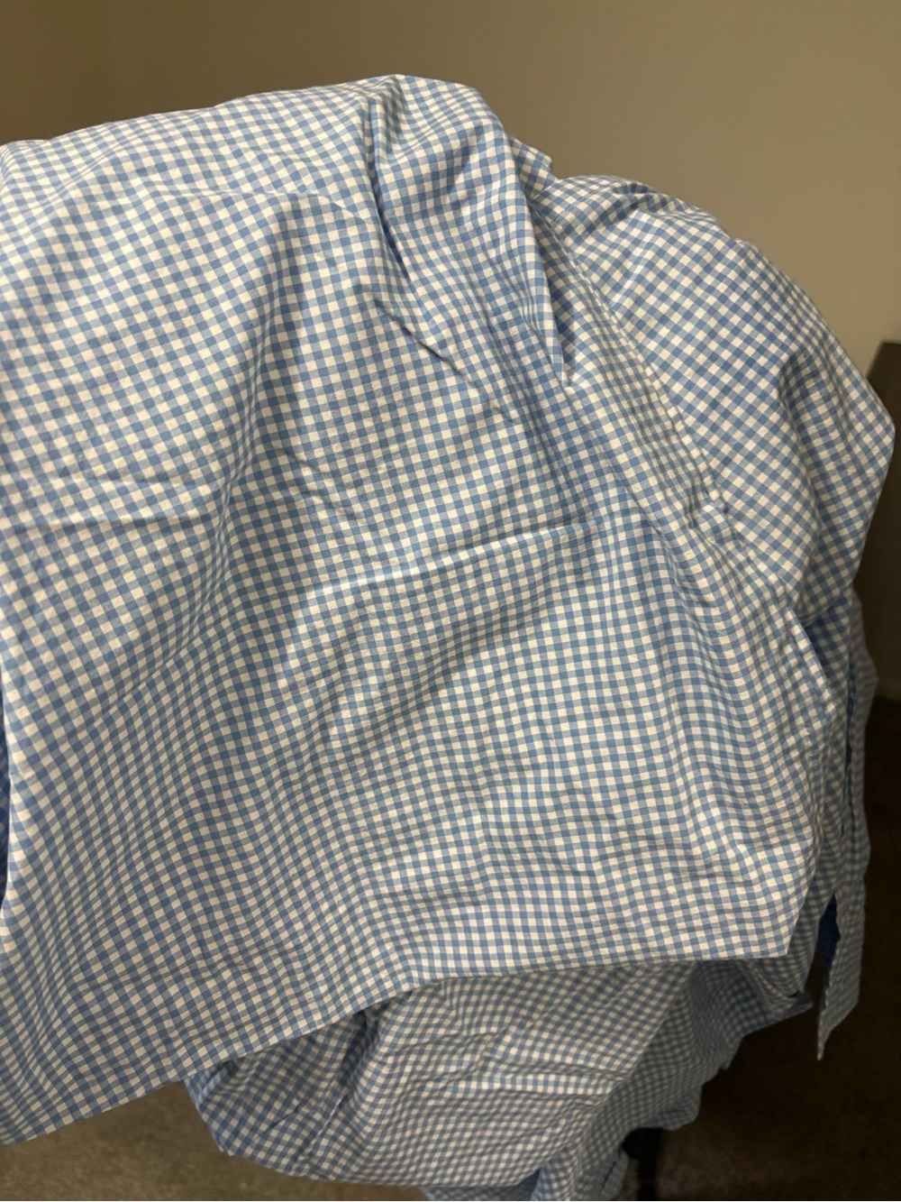 Pottery Barn Blue and White Gingham Sheet
